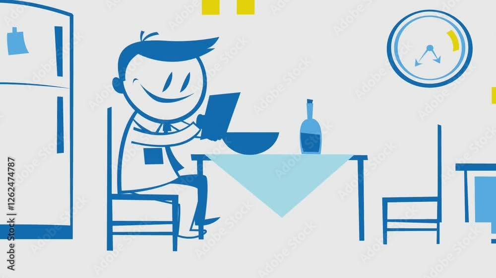 Cartoon Character Reading at a Table – Animated Learning and Study Concept Cartoon Character Reading at a Table – Animated Learning and Study Concept