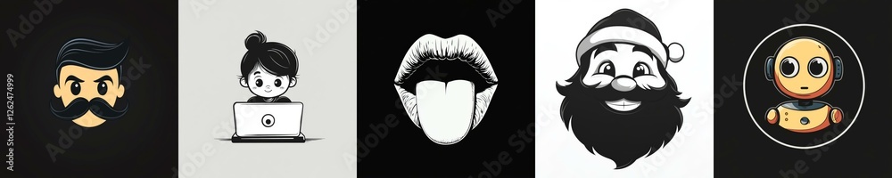 Fototapeta premium Diverse Collection of Cartoon Character Designs in Various Styles