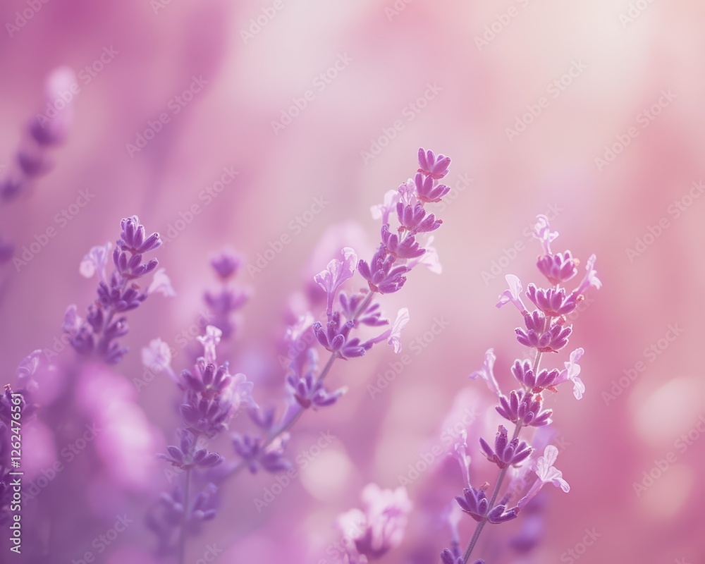 Obraz premium Delicate Lavender Blossoms In Soft Pink Light