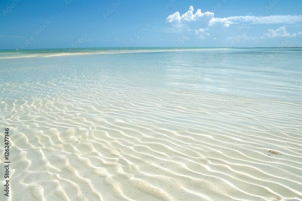 Crystal clear sea water bay. Pristine ocean lagoon water and sunny cloudy sky. High definition photo Crystal clear sea water bay. Pristine ocean lagoon water and sunny cloudy sky. High definition photo