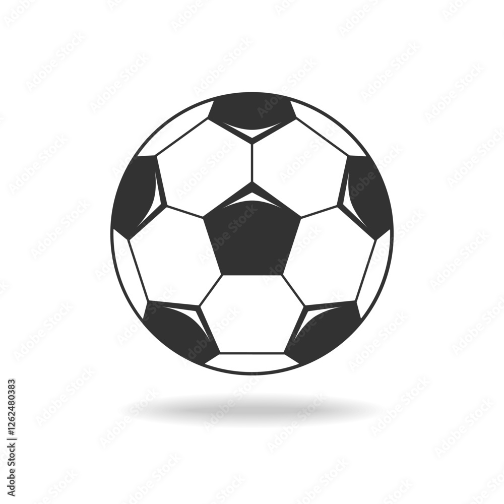 Football ball graphic icon. Soccer ball sign isolated on white background. Vector illustration Football ball graphic icon. Soccer ball sign isolated on white background. Vector illustration