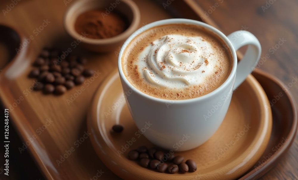 Delicious coffee with creamy topping Delicious coffee with creamy topping