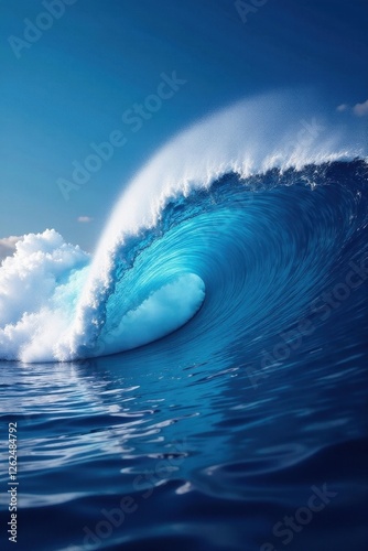 Dynamic blue wave, vibrant digital energy, corporate backdrop, data, futuristic