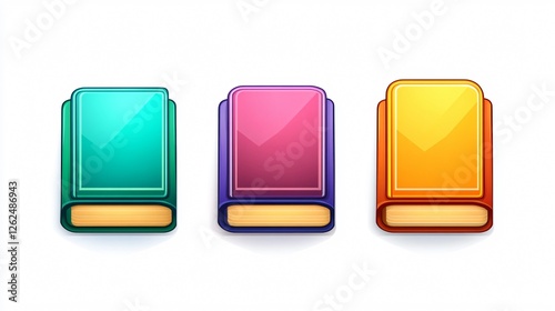 Colorful, Flat Vector Book Icon Isolated on White Background