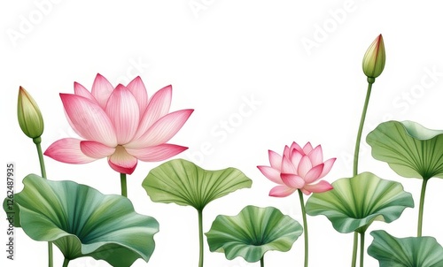 Wallpaper Mural Beautiful pink lotus flowers in bloom Torontodigital.ca