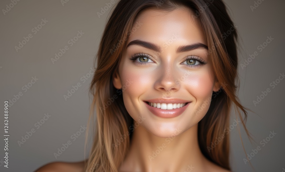 Smiling young woman with long hair Smiling young woman with long hair