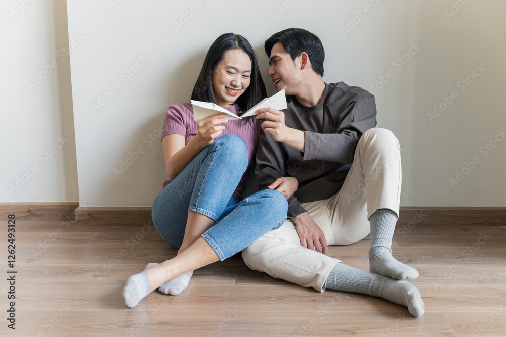 Couple in new apartment and fantasizing about the future
Couple in new apartment and fantasizing about the future