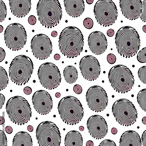 Wallpaper Mural Fingerprint Abstract Pattern: A mesmerizing pattern of black, gray, and pink fingerprints forms a captivating visual, showcasing the intricate beauty of unique and individual identities. Torontodigital.ca