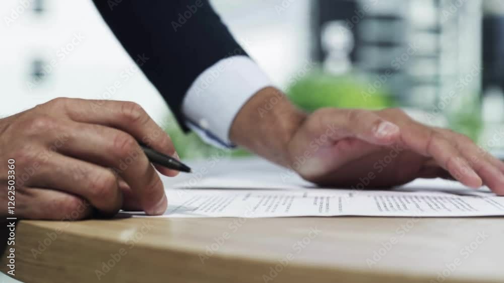 Signing Work signing Work Indoors. Businessman signing agreement text deal done ...