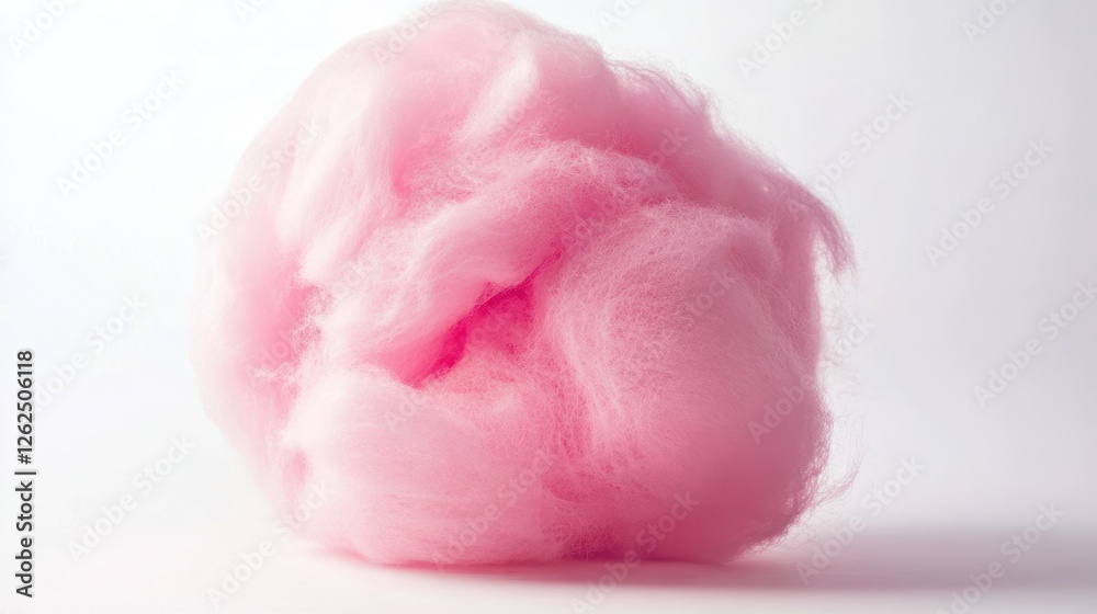 Pink Cotton Candy Fluff Isolated on White Pink Cotton Candy Fluff Isolated on White