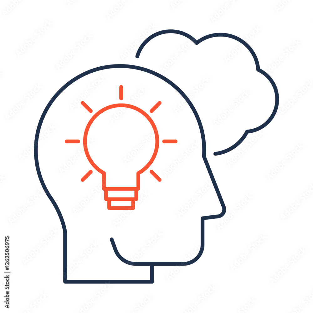 Reasoning line icon. Lightbulb Illustration Representing Logical Thought and Deductive Reasoning for Effective Decision-Making and Problem Solving.Vector icon. Reasoning line icon. Lightbulb Illustration Representing Logical Thought and Deductive Reasoning for Effective Decision-Making and Problem Solving.Vector icon.