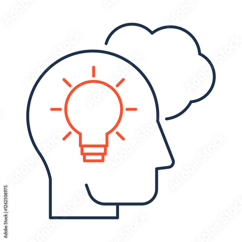 Reasoning line icon. Lightbulb Illustration Representing Logical Thought and Deductive Reasoning for Effective Decision-Making and Problem Solving.Vector icon.