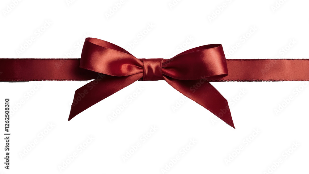 Gift card with red silk ribbon and bow