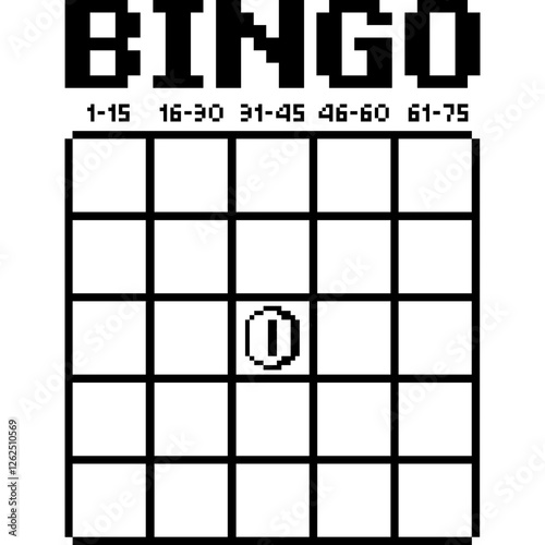 Bingo playing card. Blank bingo card for entering numbers