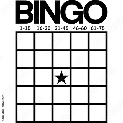 Blank Bingo card. Bingo template. Bingo Game Playing Cards
