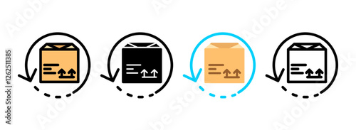 Set of Backorder Line, Line Filled, Glyph, Flat Icons