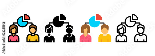 Set of Customer Segmentation Line, Line Filled, Glyph, Flat Icons