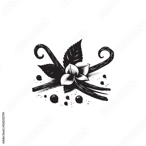 Vanilla Bean silhouett icon vector symbol design art illustration