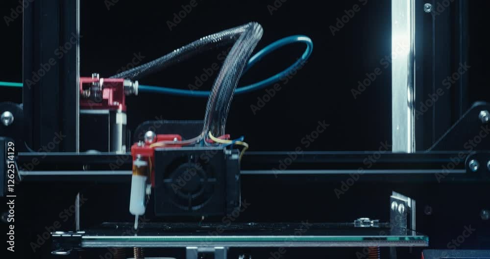 Time lapse of a 3D printer moving and printing an object