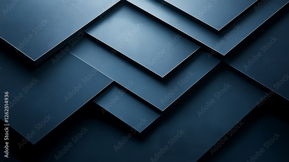 Abstract Dark Blue Geometric Layered Squares Abstract Dark Blue Geometric Layered Squares