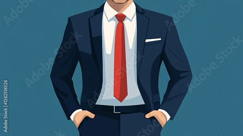 Close-Up Confident Businessman Relaxed Hands-in-Pockets