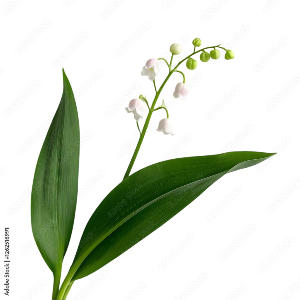 Fototapeta premium Lily of the valley flower on transparent background