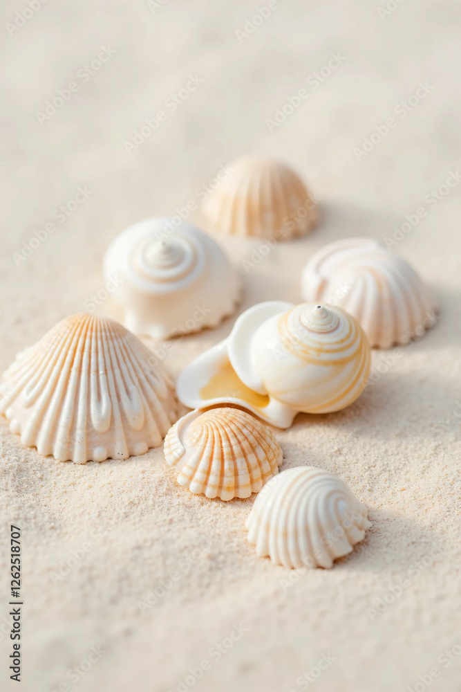 Summer beach with strafish and shells on Fine Sand – Soft Natural Lighting Highlights Its Curves and Texture, Creating a Peaceful, Beach-Inspired Aesthetic Perfect for Travel and Ocean- Summer beach with strafish and shells on Fine Sand – Soft Natural Lighting Highlights Its Curves and Texture, Creating a Peaceful, Beach-Inspired Aesthetic Perfect for Travel and Ocean-