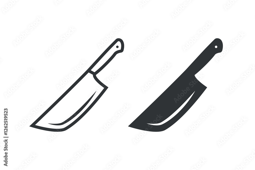 Knife icon on white background. Vector art image illustration, isolated on white background. Knife icon on white background. Vector art image illustration, isolated on white background.