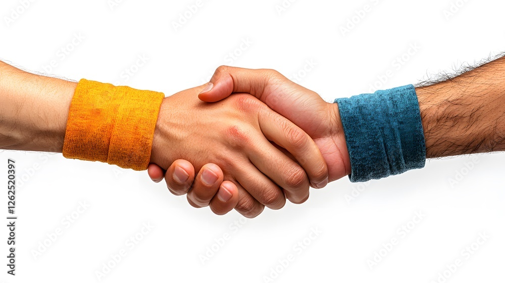 © Tai - Two hands shaking symbolizing corporate teamwork and collaboration in business environment © Tai - Two hands shaking symbolizing corporate teamwork and collaboration in business environment