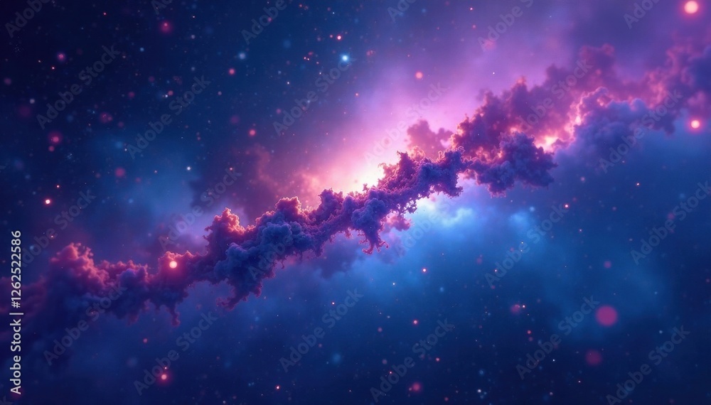 Deep blue and purple nebula, blurred cosmic landscape, otherworldly, glow Deep blue and purple nebula, blurred cosmic landscape, otherworldly, glow