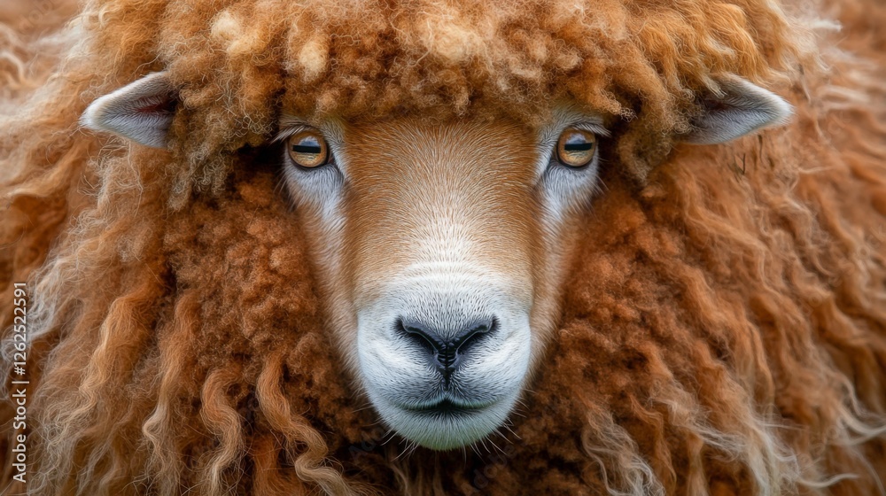 A close-up of a purebred sheep's face with bright eyes and a fluffy coat, set against a tranquil countryside backdrop. A close-up of a purebred sheep's face with bright eyes and a fluffy coat, set against a tranquil countryside backdrop.