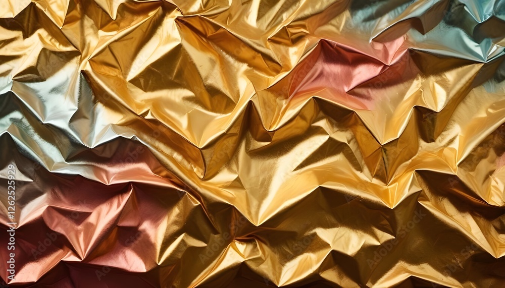 Reflective foil texture with crinkled finish, ideal for adding a celebratory vibe Reflective foil texture with crinkled finish, ideal for adding a celebratory vibe