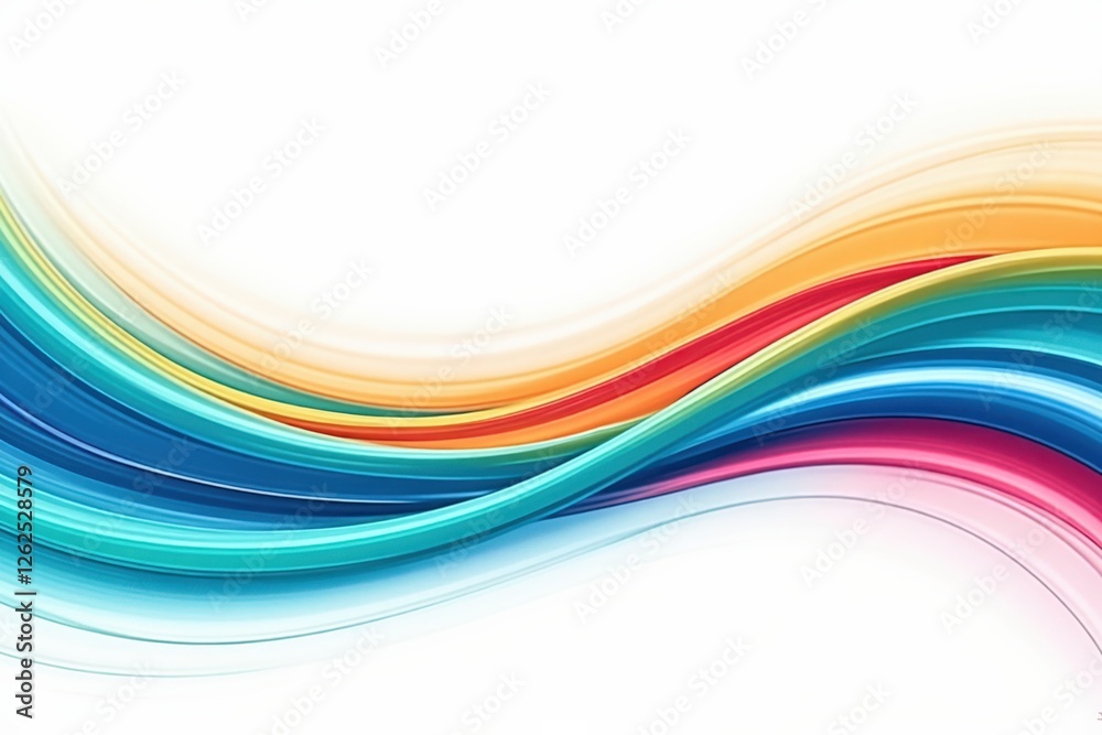 Vibrant Abstract Waves of Color Flowing Across a Soft White Background, Creating a Dynamic and Energetic Visual Display of Light and Movement Vibrant Abstract Waves of Color Flowing Across a Soft White Background, Creating a Dynamic and Energetic Visual Display of Light and Movement