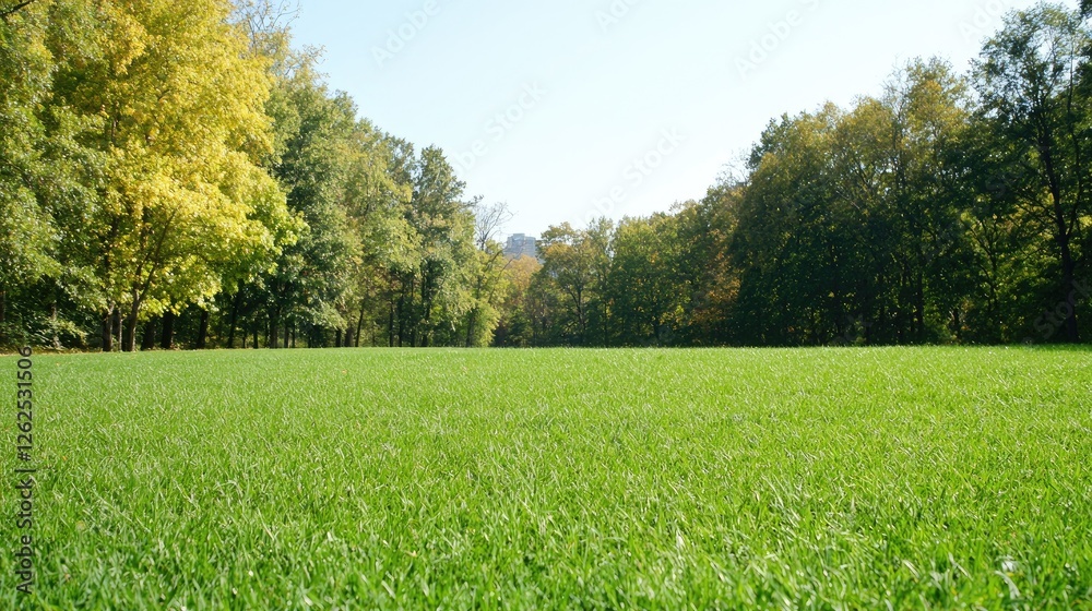 Obraz premium Autumn Forest Meadow. Tranquil scenery. Possible use for nature backgrounds, peaceful landscapes