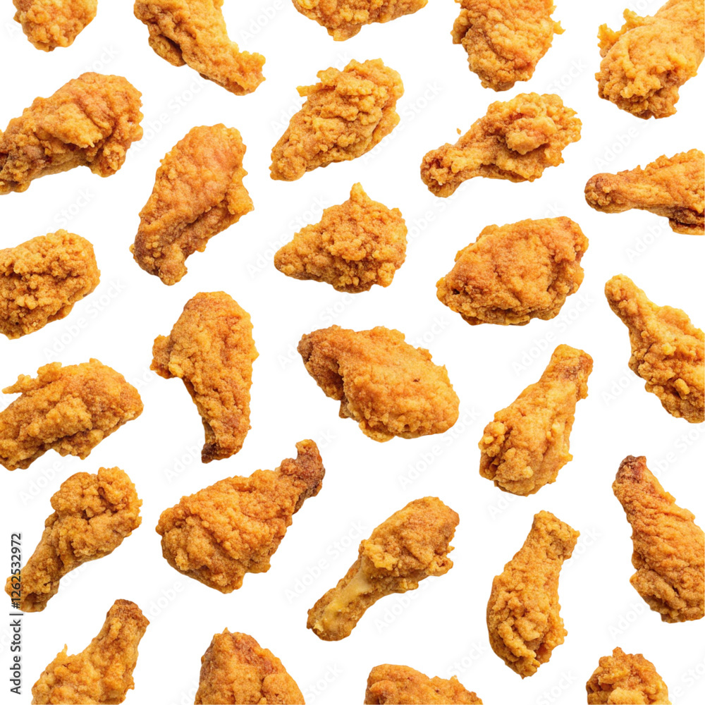 Fried Chicken Isolated on White Background Fried Chicken Isolated on White Background