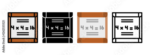 Set of Arithmetic Line, Line Filled, Glyph, Flat Icons