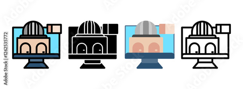 Set of Civics Line, Line Filled, Glyph, Flat Icons