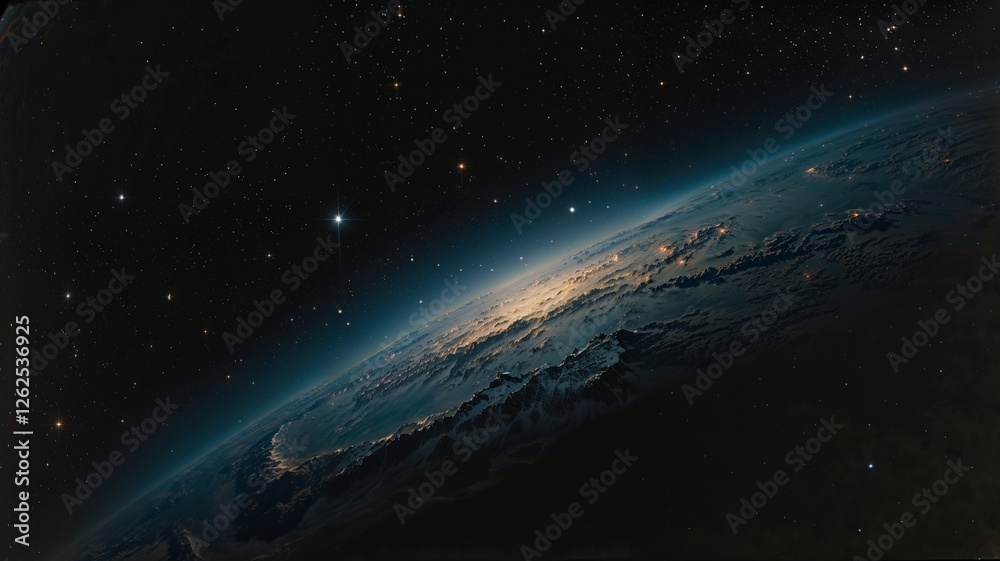 Fototapeta premium blue planet with space