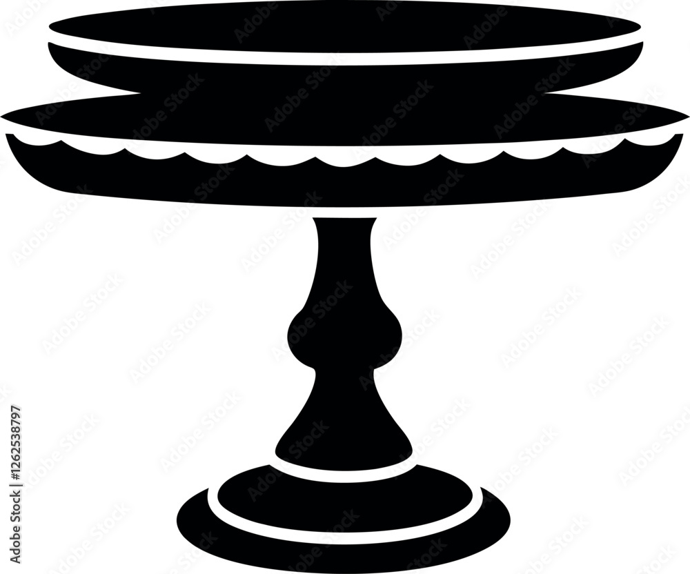 Cake Stand Silhouette Vector Illustration Cake Stand Silhouette Vector Illustration