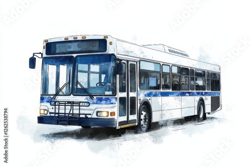 Modern City Bus with Clear Sky and Urban Background for Commuters