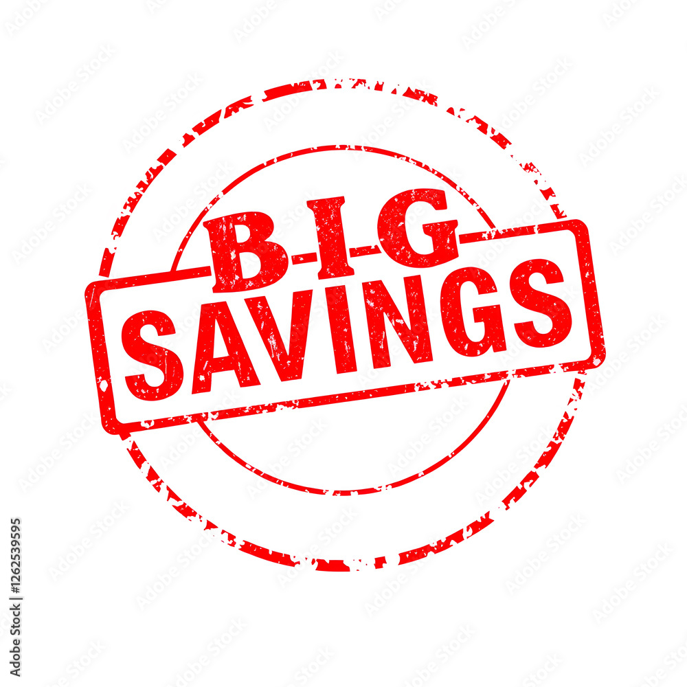 Big Savings text stamp red rubber stamp on white background. Generative AI Big Savings text stamp red rubber stamp on white background. Generative AI