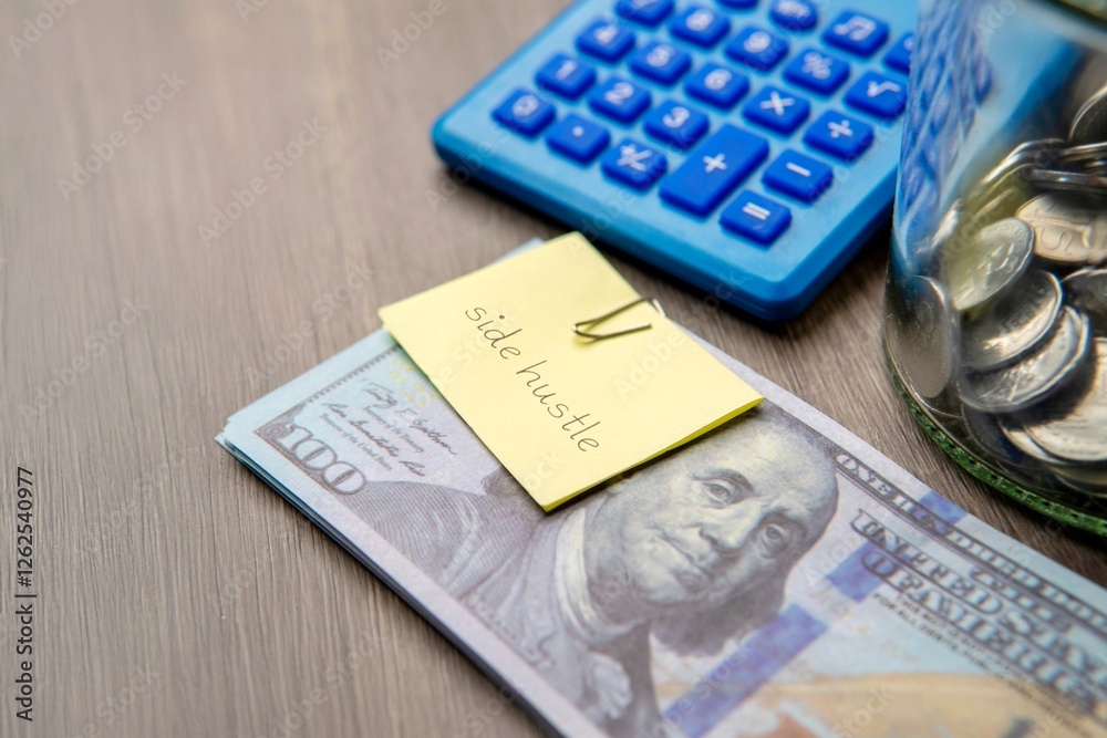 A sticky note with the words 