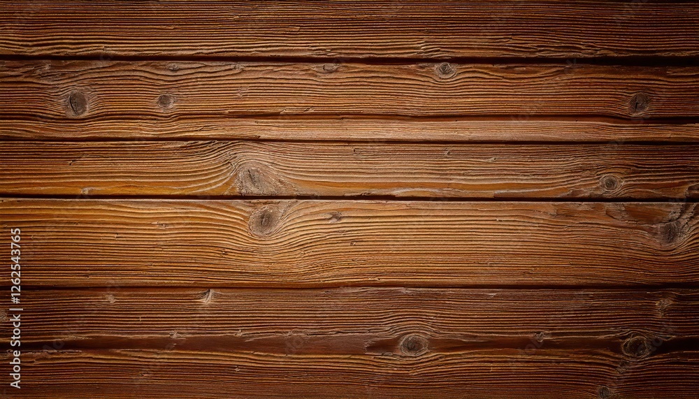 Fototapeta premium rustic wooden background with a rich brown color and a natural grain pattern. The planks are arranged in a horizontal pattern, creating a sense of warmth and authenticity.