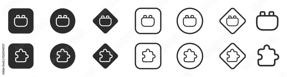 Fototapeta premium plugin addon icon. Plugin icon, plugin module icon. editable stroke outline icon
