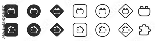 plugin addon icon. Plugin icon, plugin module icon. editable stroke outline icon
