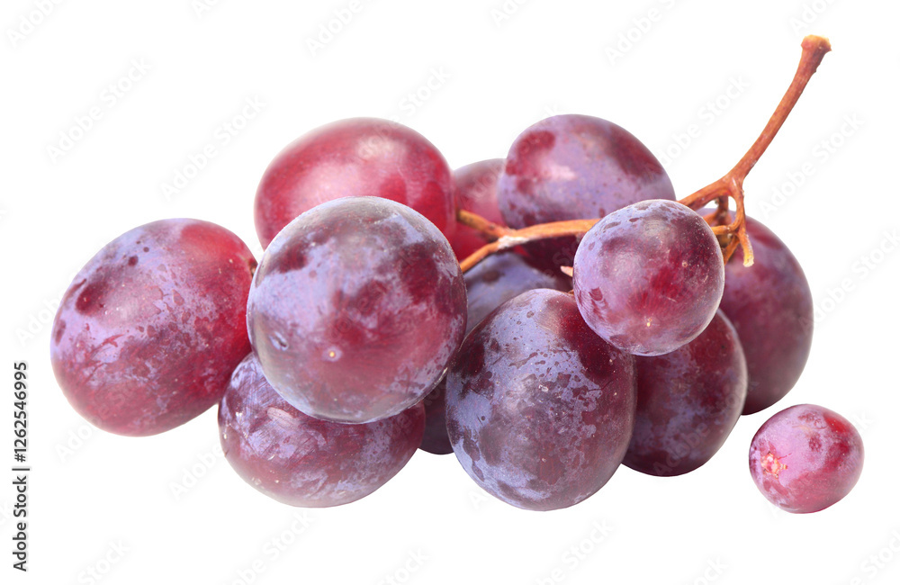 Red grape isolated on white background