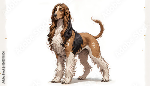 Obraz na płótnie afghan hound on white background 
