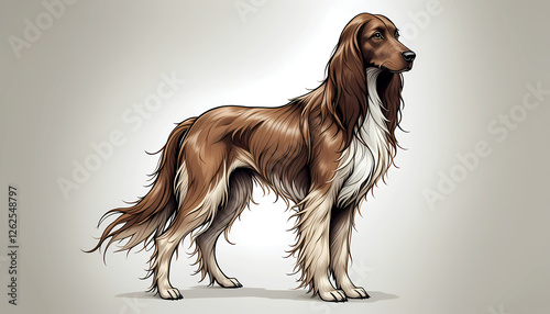 Obraz na płótnie afghan hound on gray background 