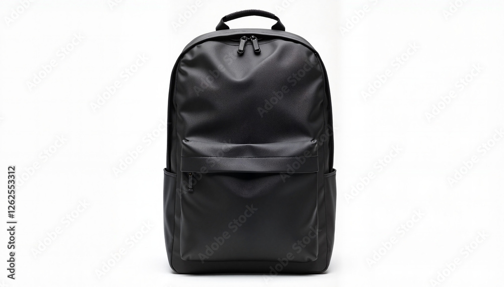 Naklejka premium Black backpack on a white background