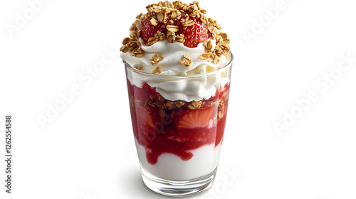 Wallpaper Mural Strawberry and whipped cream layered in a parfait glass with granola on top. Torontodigital.ca